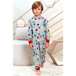 Пижама комбинезон пижамный Juno AW21BJ630 Sleepwear Boys серый меланж амонгс Ас