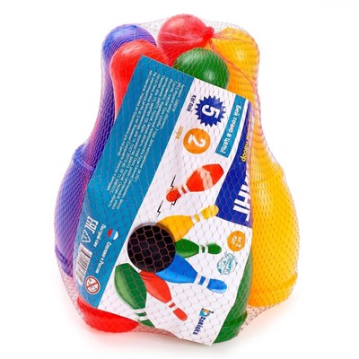 Боулинг «Набор 34», цветной, 5 кеглей, 2 шара, в сетке