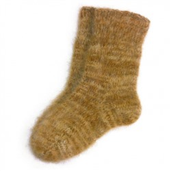Мужские пуховые шерстяные носки горчичного цвета - 507.14