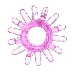 Розовое гелевое эрекционное кольцо с шипиками