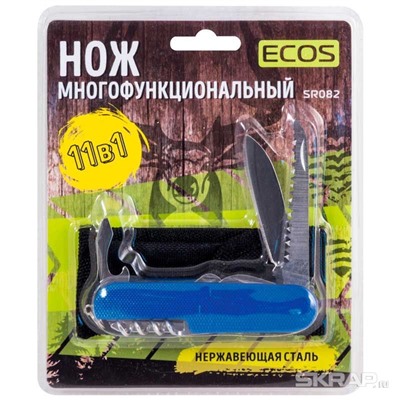 Нож многофункциональный ECOS SR082 синий