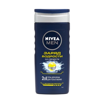 Гель для душа NIVEA MEN Заряд Бодрости 2в1 Тонизирующий (250мл) (80834)