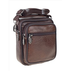 Кожаная мужская сумка на пояс, цвет коричневый