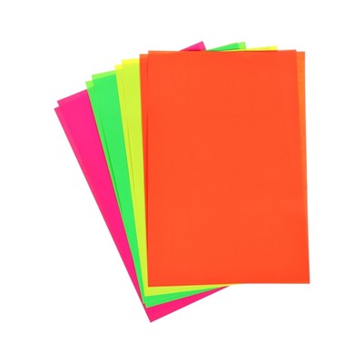 Бумага цветная самоклеящаяся А4, 8 листов, 4 цвета «Каляка-Маляка», флуоресцентная