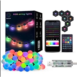 Умная светодиодная гирлянда RGB с дистанционным управлением 10 м