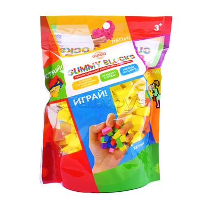 Конструктор-пластилин GUMMY BLOCKS 1 цвет, (жёлт.), в zip-пак. 19,5х12,5х6,5 см