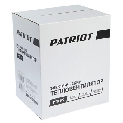 Тепловая пушка PATRIOT PTR 5S, электрическая, 230 В, 3000 Вт, терморегулятор, керамика