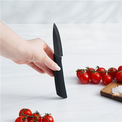 Нож кухонный керамический Magistro Black, лезвие 7,5 см, ручка soft-touch, цвет чёрный