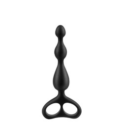 Чёрная анальная цепочка Sex Expert - 12,5 см.