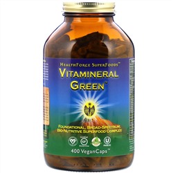 HealthForce Superfoods, Vitamineral Green, версия 5.5, 400 веганских капсул