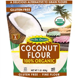 Edward & Sons, Let's Do Organic, 100 % органическая кокосовая мука, 454 г (1 фунт)