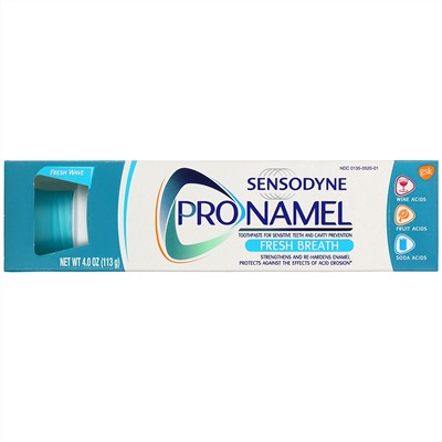 Sensodyne, ProNamel, зубная паста, «Свежее дыхание», волна свежести, 113 г