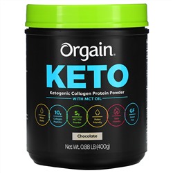 Orgain, Keto, Ketogenic Collagen Protein Powder with MCT Oil, Chocolate, 0.88 lb (400 g)