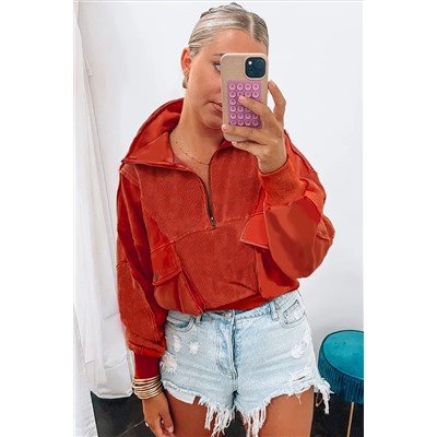 Red Dahlia Mineral Wash Zip up Sweatshirt