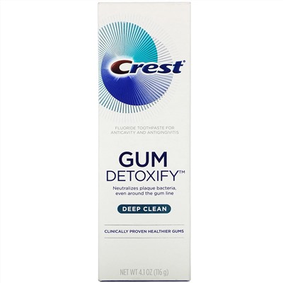 Crest, Gum Detoxify, глубокое очищение, зубная паста с фтором, 116 г (4,1 унции)