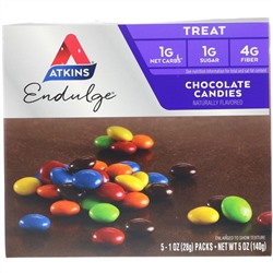 Atkins, Treat Endulge, шоколадные конфеты, 5 упаковок, весом 28 г (1 унция) каждая