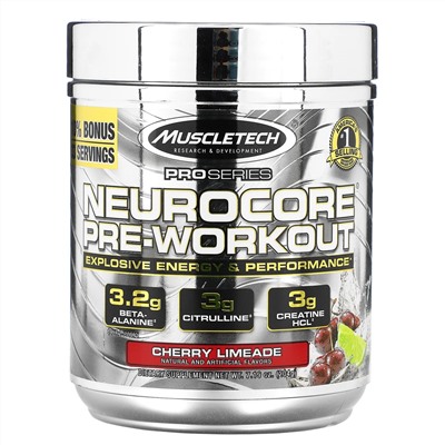 Muscletech, Neurocore, профессиональная линия, предтренировочный комплекс, вишневый лимонад, 204 г (7,19 унции)
