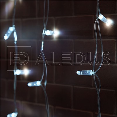 Бахрома (Айсикл) ALEDUS 3x0.9 м, прозрачный провод, белый, без мерцания