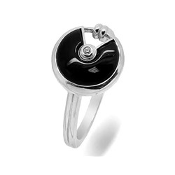 Кольцо из серебра оникс, МЦВ2052