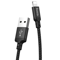 Кабель USB - Apple lightning Hoco X14 Times Speed (повр. уп)  100см 2A  (black)