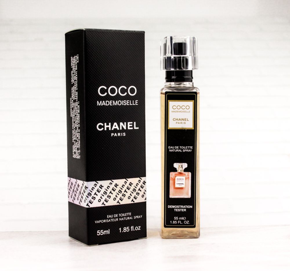 Мл отзывы. Коко Шанель 55 мл Парфюм. Шанель Коко мадмуазель 55 мл. Chanel Coco Mademoiselle Tester. Парфюм тестеры 55ml.