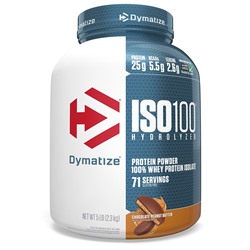 Dymatize Nutrition, ISO100, гидролизованный 100% изолят сывороточного протеина, шоколад и арахисовое масло, 2,3 кг (5 фунтов)
