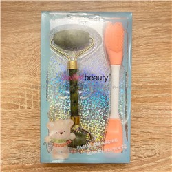 Нефритовый роликовый массажер с кисточкой Sweet Beauty Facial Cleansing (106)