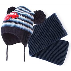 Комплект детский трикотажный ESLI Комплект: шапка и шарф 13С-60СП;13С-61СП, 13С-60СП;13С-61СП т.сини