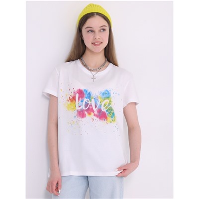 футболка 1ДДФК4512001; белый / Любовь акварель