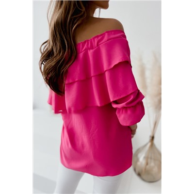 Lace Up Off Shoulder Ruffle Tiered Blouse