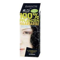 Краска растительная для волос "Чёрный" Sante, 100 г