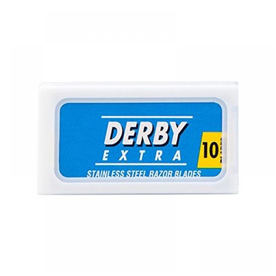 Лезвия для бритья классические двусторонние Derby Extra Blue 10шт. (1X10шт. =10 лезвий) (Pillar Box.)