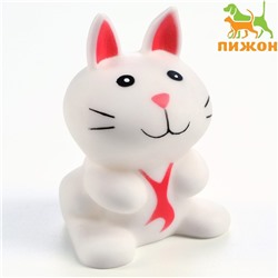 Игрушка пищащая "Кот" для собак, 8,5 см, белая