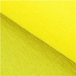 Бумага для упаковки и поделок, гофрированная, желтая, лимонная, однотонная, двусторонняя, рулон 1 шт., 0,5 х 2,5 м