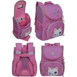 Рюкзак 1-4 класс школьный RAm-484-3/2 розовый 25х33х13 см + сумка для сменной обуви GRIZZLY