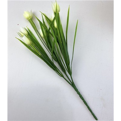 Тюльпаны белые, микро, 7 веточек 35см, пластик
