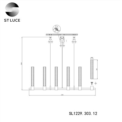 SL1229.303.12 Люстра подвесная ST-Luce Латунь/Прозрачный GU10 12*5W