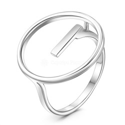 Кольцо Круг из родированного серебра