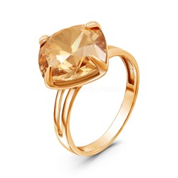 Кольцо из золочёного серебра с кристаллом Swarovski Золотая тень