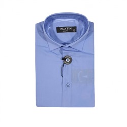 SS318-SLK Рубашка для мальчика кор.рукав Platin (голубой)
