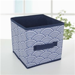 Короб стеллажный для хранения Доляна «Волна», 19×19×19 см, цвет синий