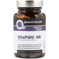 Quality of Life Labs, "VitaPQQ -SR", пищевая добавка с пирролохинолинхиноном замедленного высвобождения, 30 капсул в растительной оболочке