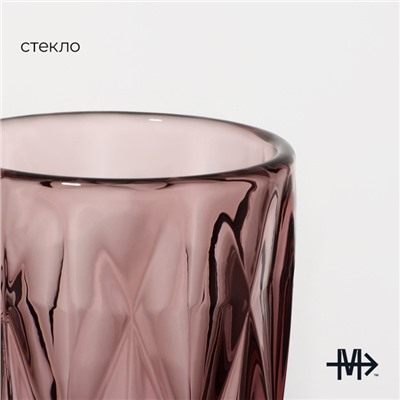 Бокал стеклянный для шампанского Magistro «Круиз», 160 мл, 7×20 см, цвет розовый