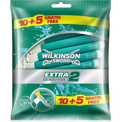 Станок для бритья одноразовый Schick (Wilkinson Sword) EXTRA-2 Sensitive (10+5шт.)
