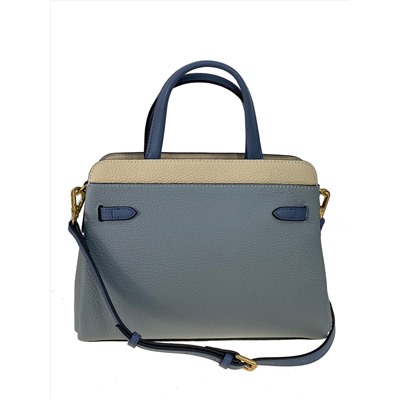 Женская сумка-портфель, цвет голубой с молочным