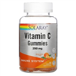 Solaray, Vitamin C Gummies, Natural Orange, 250 mg, 60 Gummies