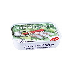 Сельдь Раптика по-исландски филе-кусочки в беловинном соусе 115 гр.