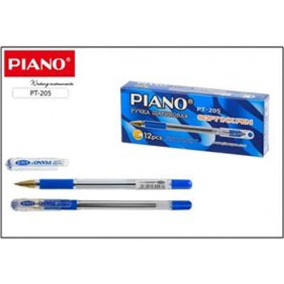 Ручка шариковая масляная "Piano GOLD" синяя 0.5мм PT-205-12/1728 син. Piano