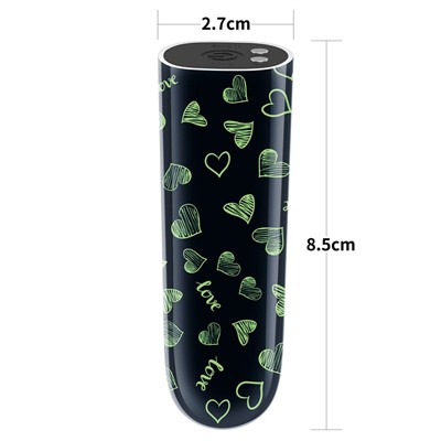 Мини-вибратор Rechargeable Glow-in-the-dark Heart Massager - 8,5 см.