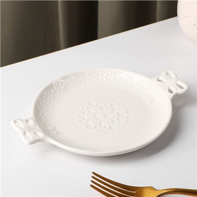 Блюдо керамическое «Сьюзен», 18×13,5 см, цвет белый